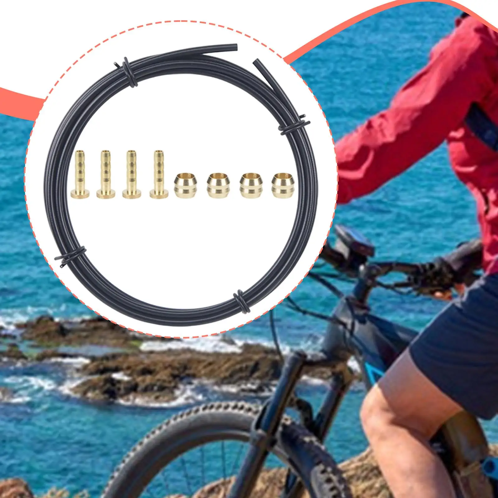 

Hydraulic Braking Hose Premium Mountain Bike Direct Replacement with Olives Connecting Insert 2.5m Long for Bicycle Upgrades