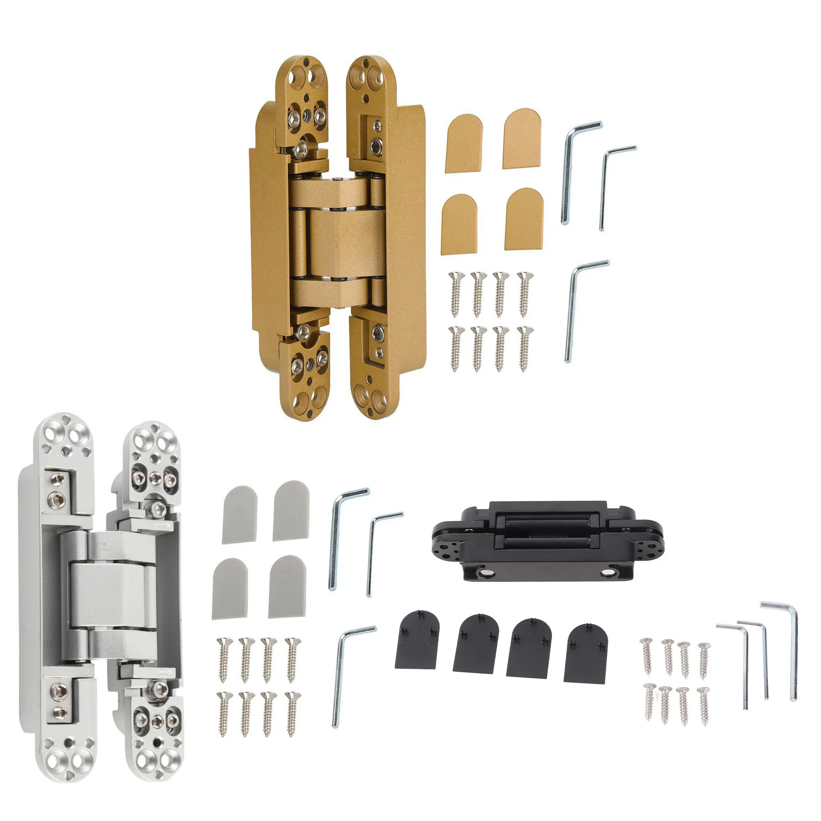 مفصل باب ثلاثي الأبعاد مفصلات الأبواب قابلة للتعديل 180 درجة زاوية فتح ثلاثية الأبعاد مفصل باب قابل للطي مع مسامير مفتاح ربط سداسي للباب الخشبي 40 كجم #1