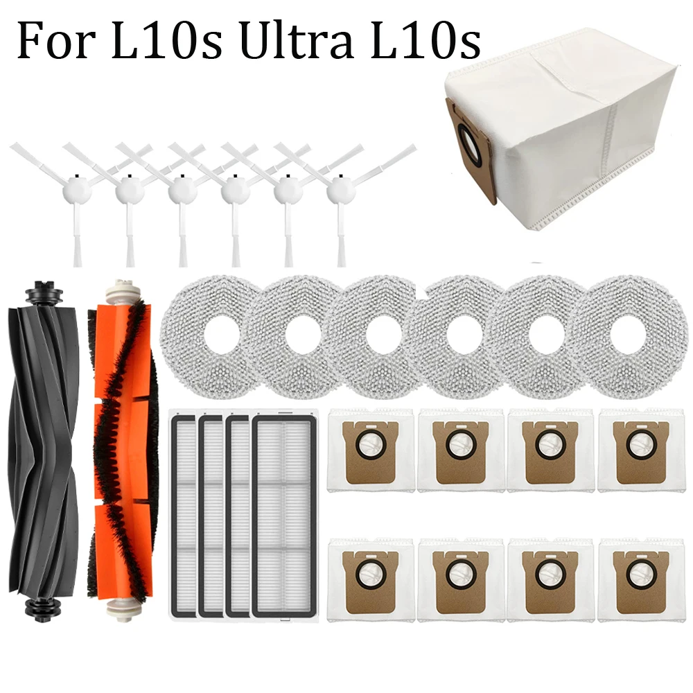 Dreame Bot L10s Ultra L10s Pro Accessories Robot Vacuum Cleaner Parts, Rubber / Side Brush, Cover, Filter, Mop Rag,vacuum bags