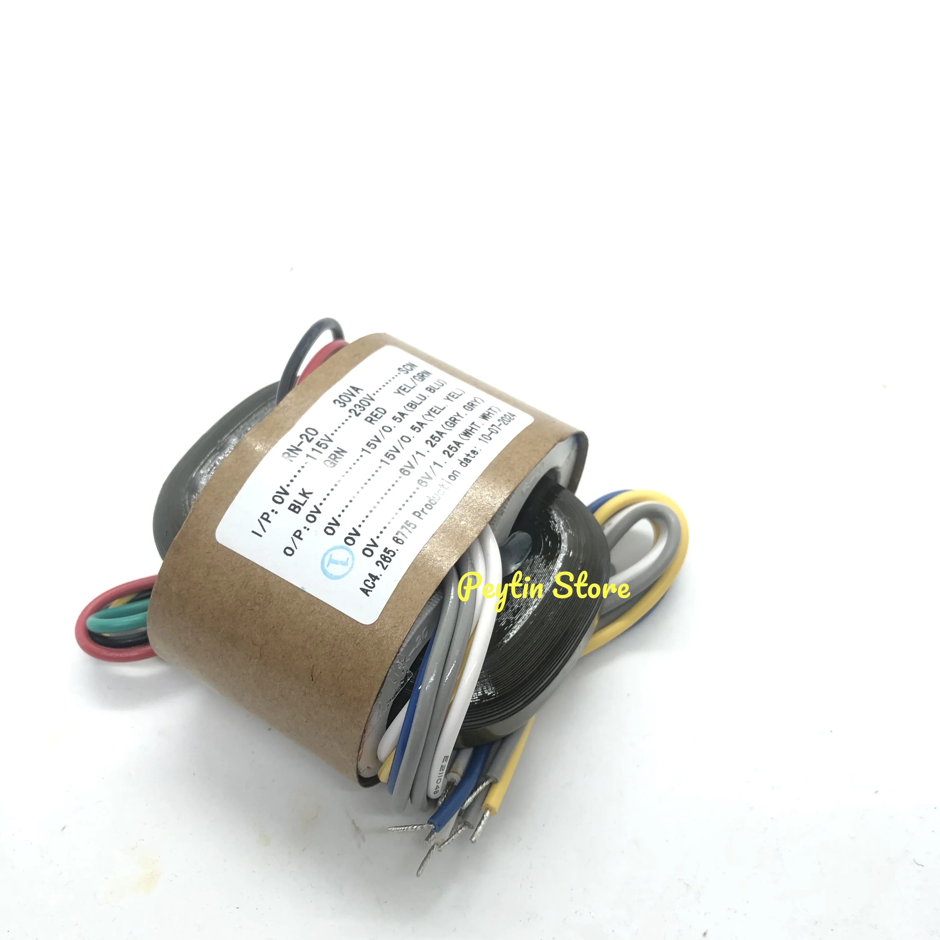 1Pc 30VA 30W Input 0-115V-230V-SCN Output Double 15V + Double 6V R-type Power Transformer Audio Transformer