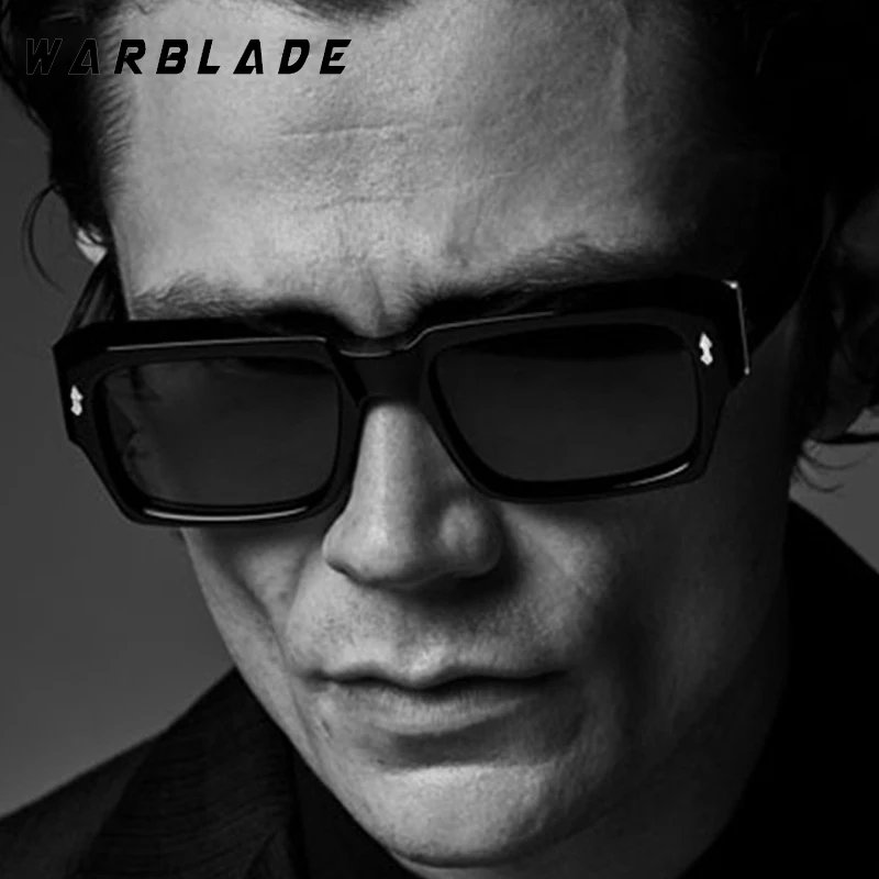 

Punk Vintage Square Thick Frame Women's Sunglasses Luxury Design Rivets Decorate Men Sunglass Drive Travel Eyewear Unisex UV400