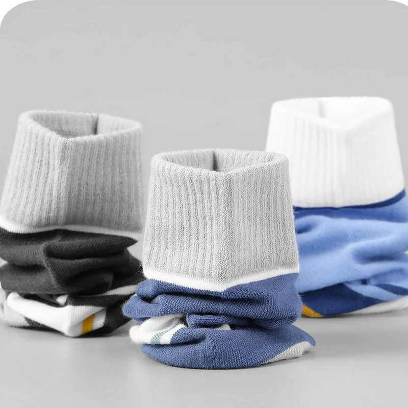 1/5 Pairs High-quality Cotton Fiber Breathable Deodorant Business Men Tube Socks For Autumn Winter Thickened Warm Sports Meias