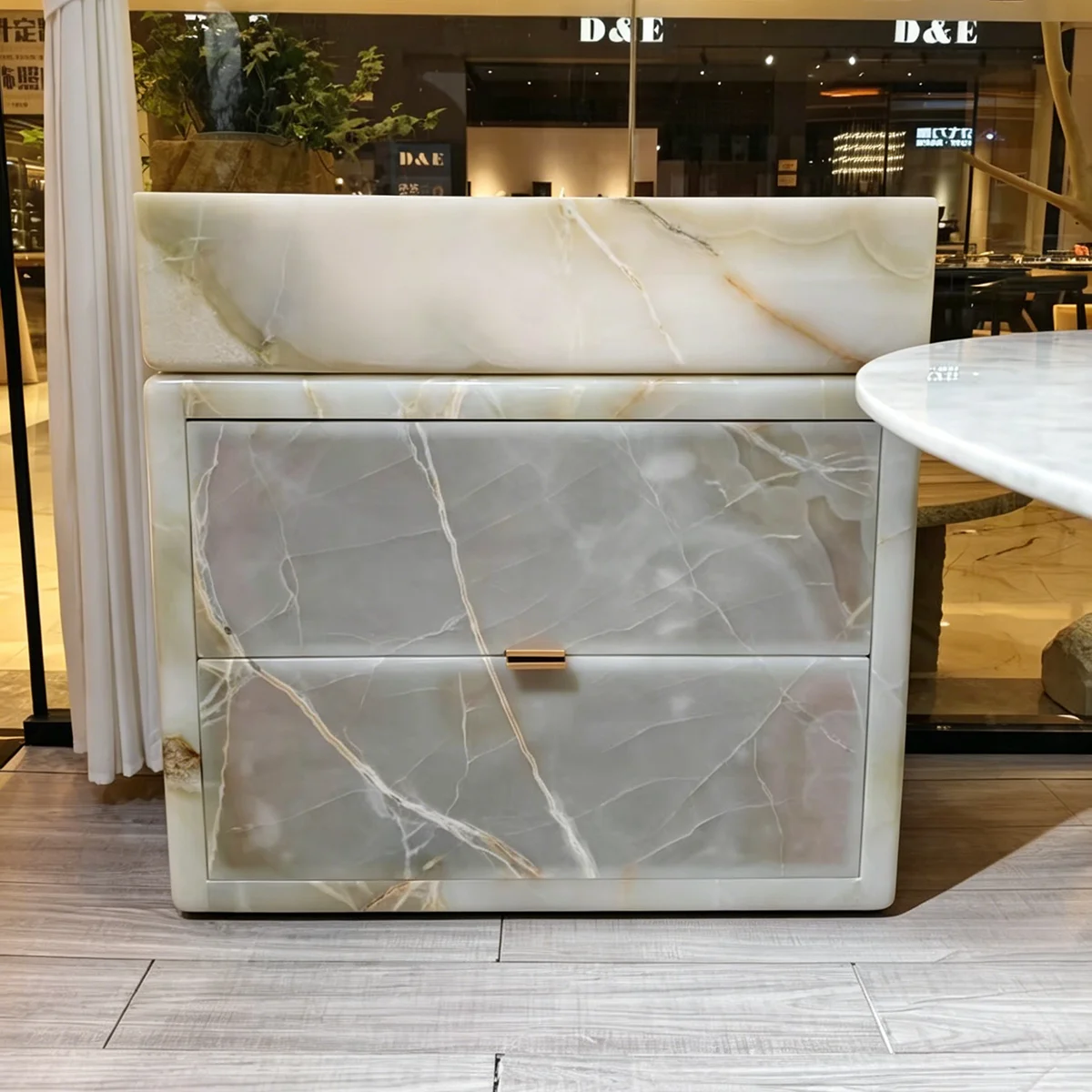 #￥Wholesale Luxury Bathroom Vanity Cabinet with Sink Natural Onyx Elegant Marble Slab Basin for Villa Hotel Decoration