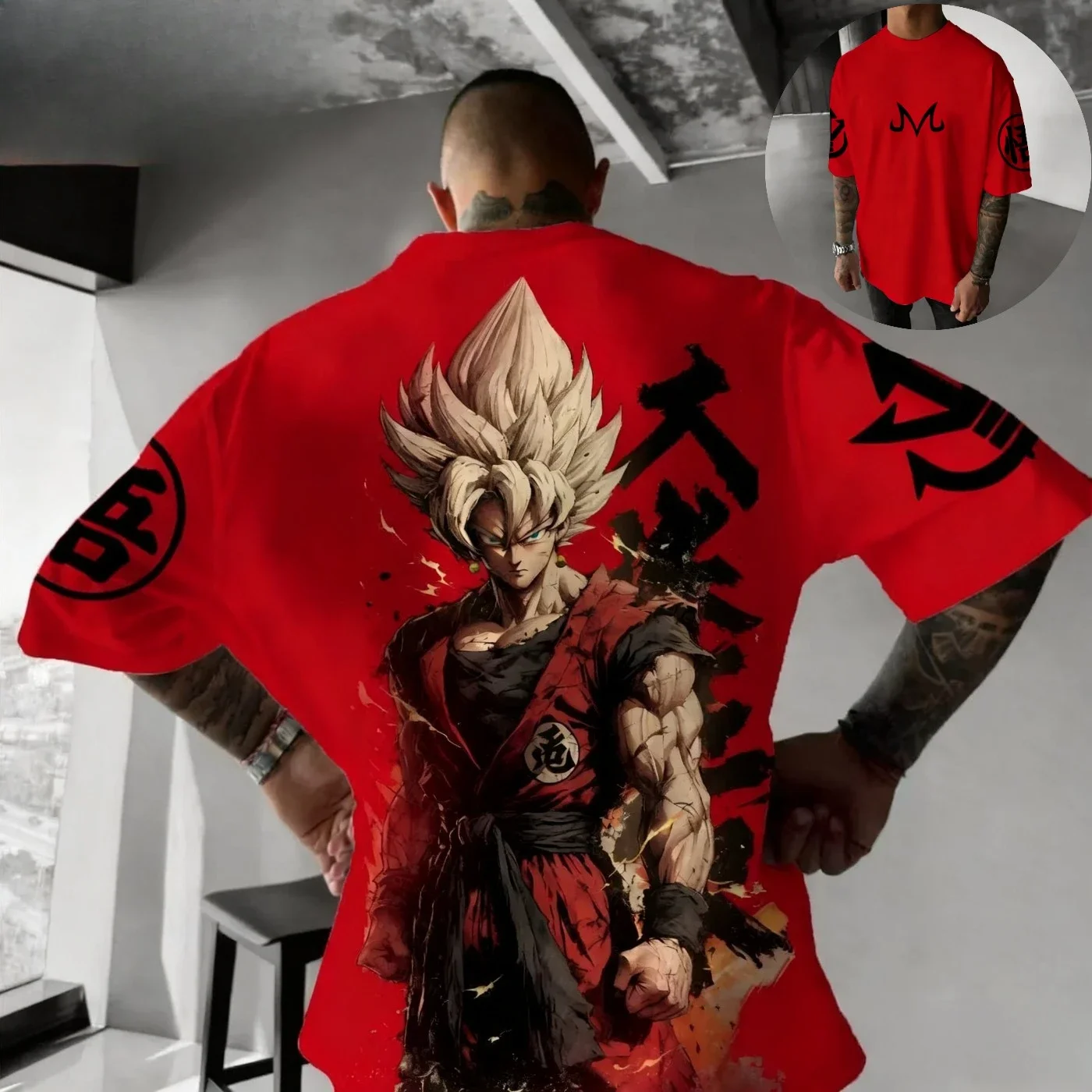 Dragon Ball Anime Goku Co tout nouveau T-shirt hommes et femmes été Y2K Hip Hop à la mode ample Parent enfant haut