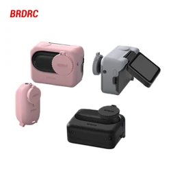 BRDRC Silicone Case for Insta360 GO 3/GO 3S Thumb Camera Body Protective Cover Anti-Scratch Rubber Soft Housing With Lens Cap