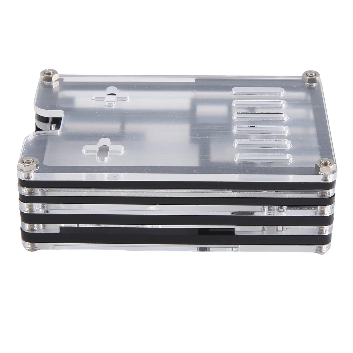 AT87-para Raspberry Pi 5 carcasa acrílica con ventilador de refrigeración oficial Raspberry Pi 5 cierre de 9 capas para Raspberry Pi 5