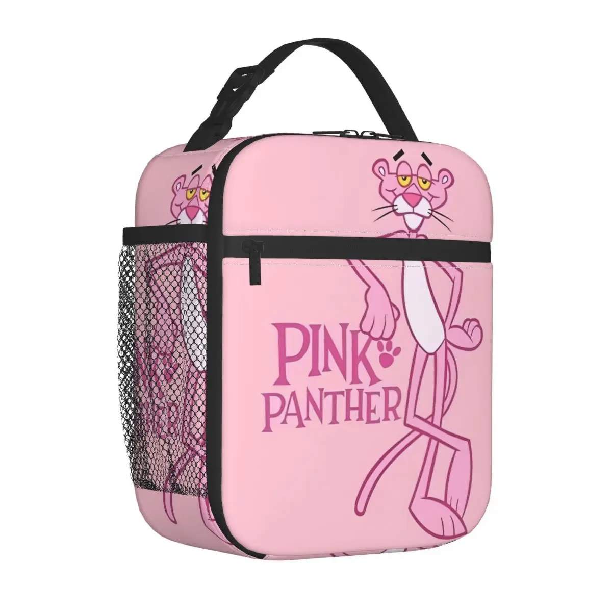 Pantera Rosa Sacos De Almoço Isolados, Saco Térmico Dos Desenhos Animados Lancheira Tote Grande para Homens e Mulheres, Recipiente De Refeição, Trabalho E Ao Ar Livre