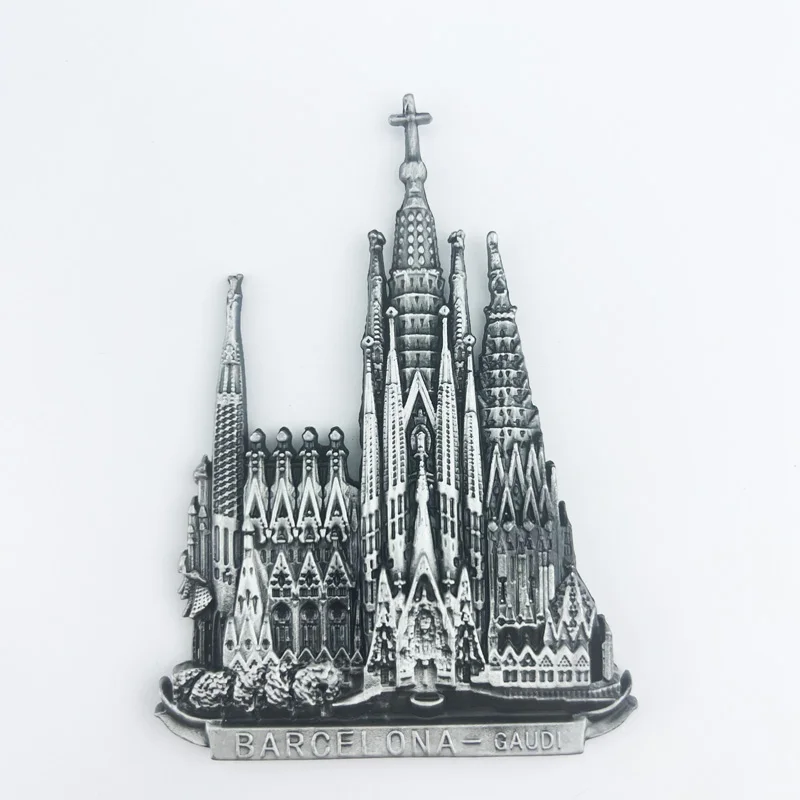 Famous Resorts Metal Fridge Magnets Brugge Berlin Krakow Sagrada Família Prague Travlling Souvenirs Metallic Fridge Stickers