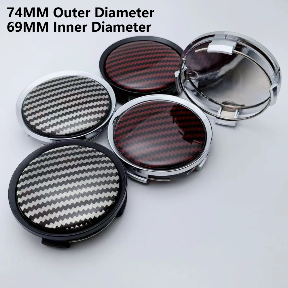 

4pcs No Logo Emblem Car Wheel Center Caps 74MM 69MM Wheels Hub Cap Rim Hubcaps Cover Epoxy Resin Carbon Fiber Badge Accessories