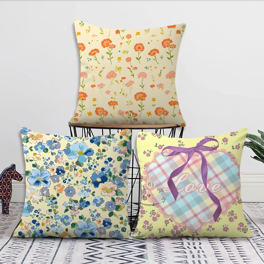 Comfortable Soft Pillow Flower Case for Sofa Living Room Home Office Decor Cute Minimalism and Protective Covers