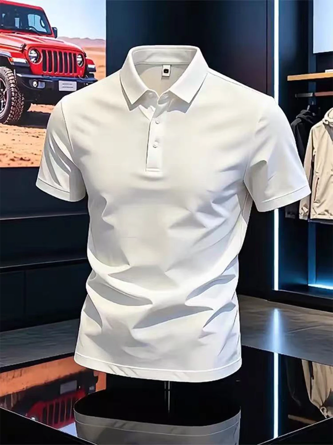 White  Shirt Men's Summer Cool Sensation Shoulder Correct Short Sleeve Lightweight Mature Style Handsome High-End Collar ...