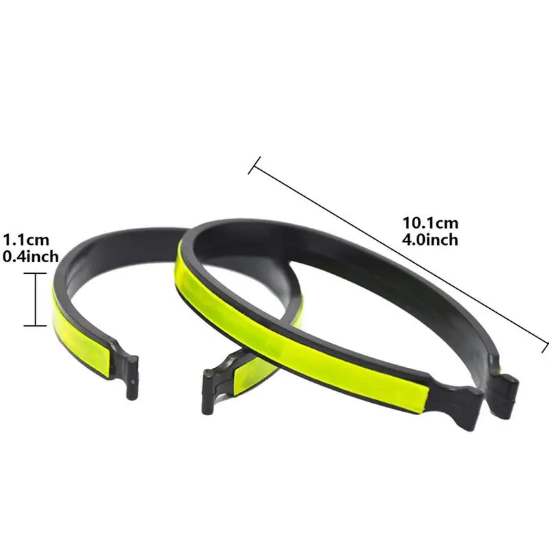 Clips reflectantes para pantalones de bicicleta, Clip de seguridad para pantalones, puño para piernas, Clip reflectante para bicicleta, ciclismo nocturno, correr, 2 piezas