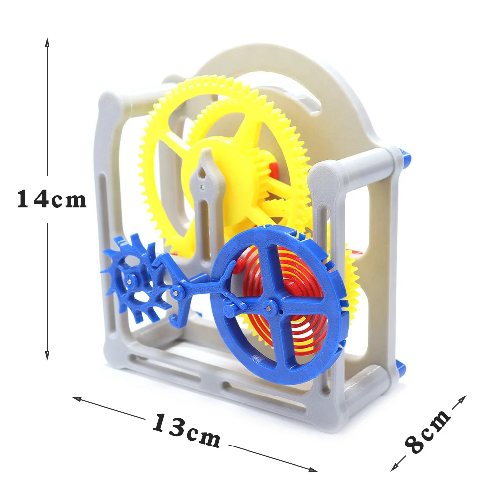 Mechanical clock model 3D printed Tourbillon Metal spring gear drive pendulum Popular Science Teaching DIY project Fun STEM toys