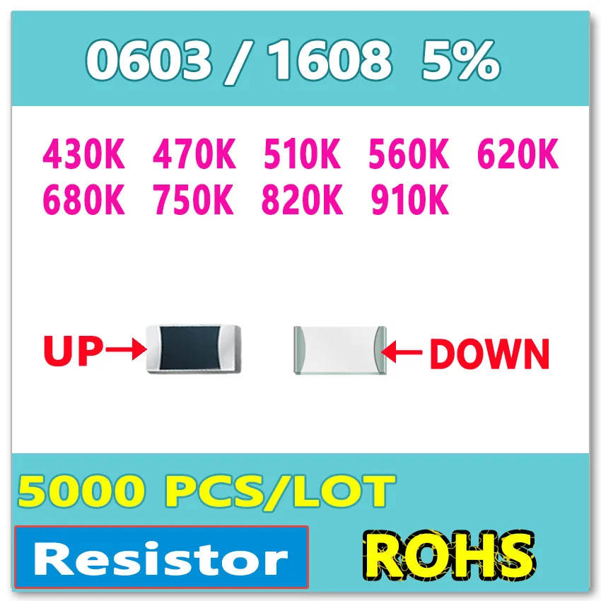 JASNPROSMA 0603 J 5% 5000 шт. 430K 470K 510K 560K 620K 680K 750K 820K 910K smd 1608 434 474 514 564 624 684 754 Резистор 824 OHM