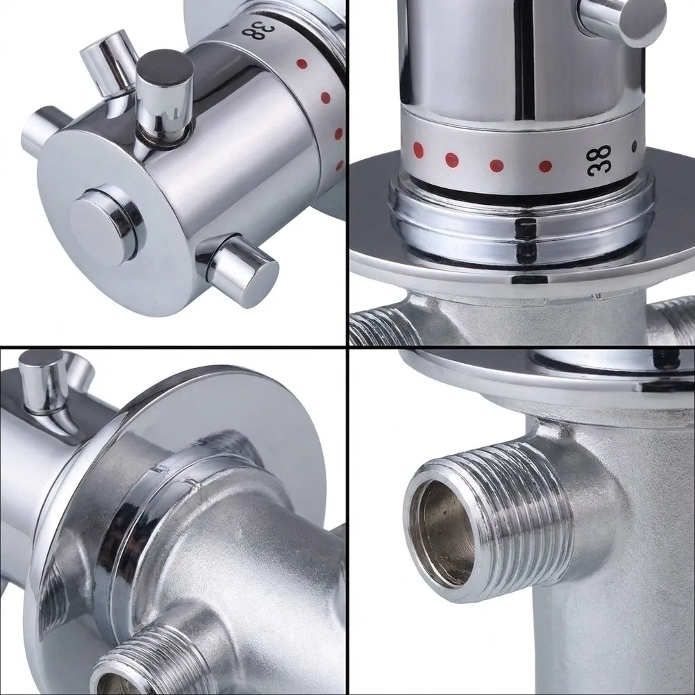 Brass Mixing Valve DN15 1/2 Inch G1/2 for Temperature Controlled Water Output in Residential and Engineering Work