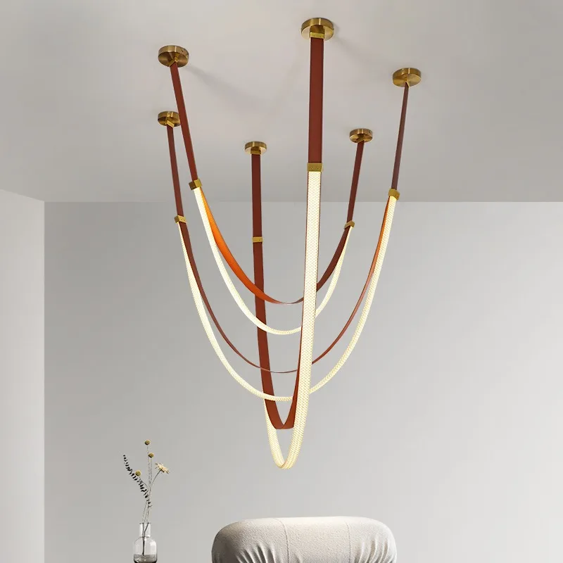 Modern minimalist design chandelier, villa hotel Nordic style single chandelier chandelier