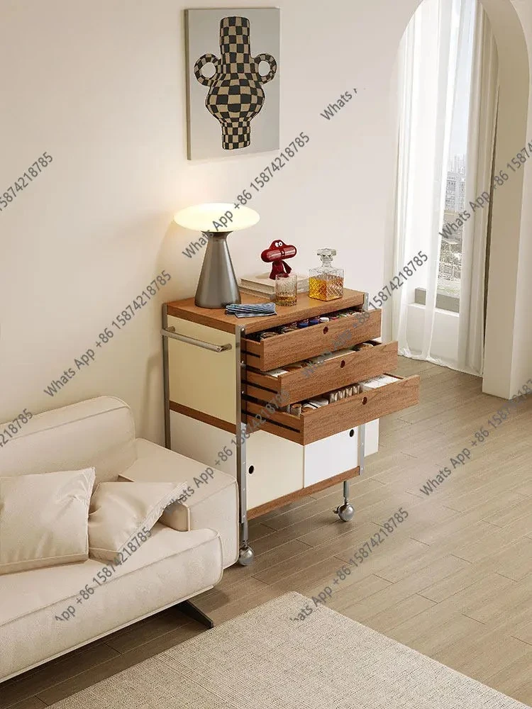 HThe Sofa Side Can Be Moved, The New Retro Trolley In The Living Room, Tea Cabinet, And Locker Next ToTV.