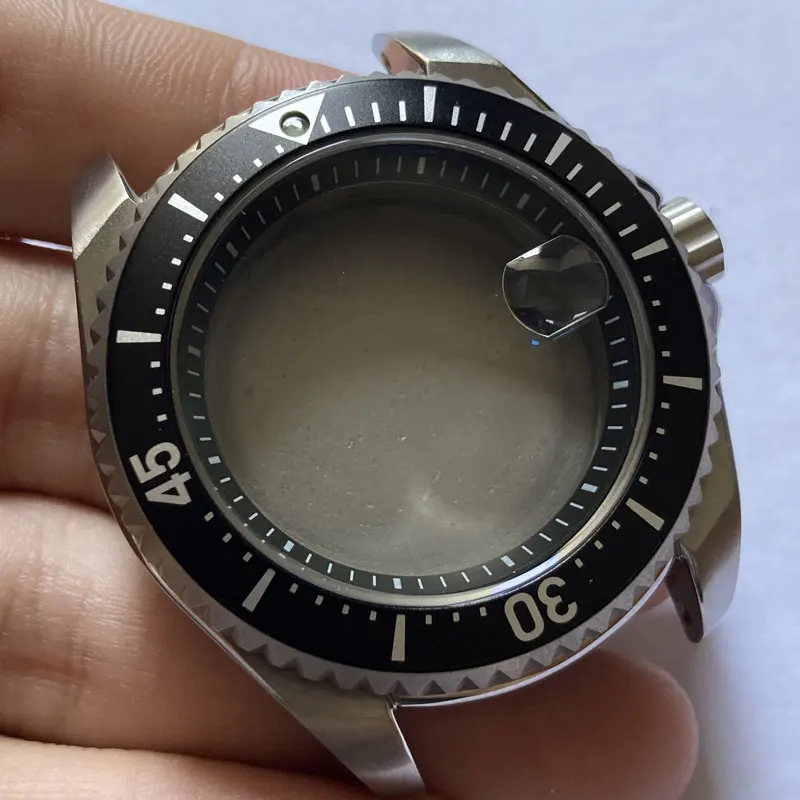 

Watch Parts 43.5mm Titanium Material Shogun Watch Case Sapphire Glass Aluminum Bezel Fit For NH35/36 Movement 20Bar Waterproof