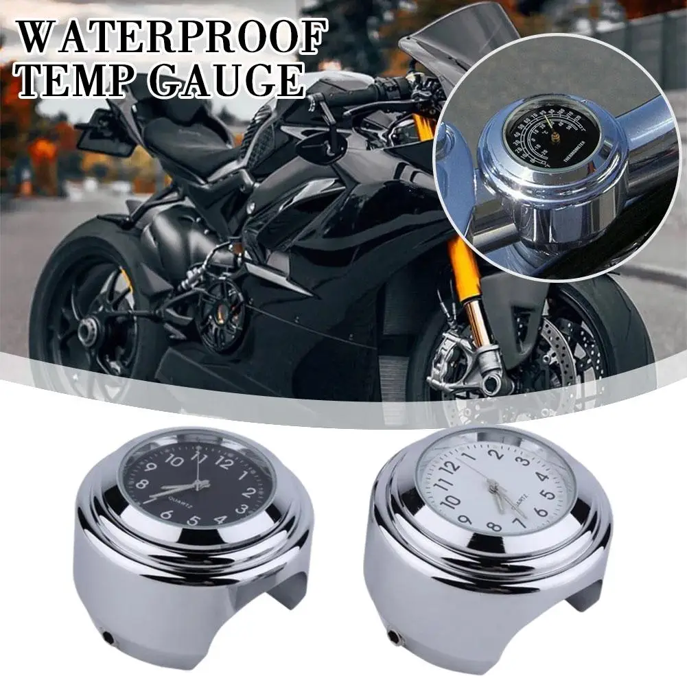 22-25mm Motorcycle Watch Thermometer Temp Gauge Waterproof Handlebar Accessories Motorcycle Clock Styling Accesso Y9y9