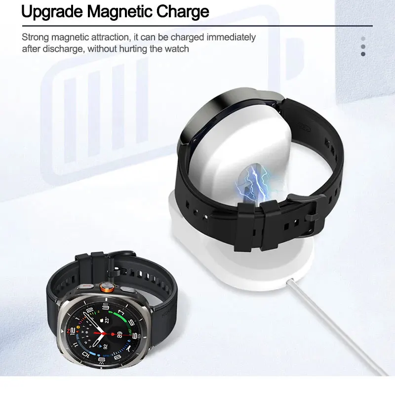 Silicone Charger Dock Holder For Samsung Galaxy Watch Ultra 47mm Charger Stand USB Cable Charge Galaxy Watch 7/6/5/5 Pro 40 44mm image 3