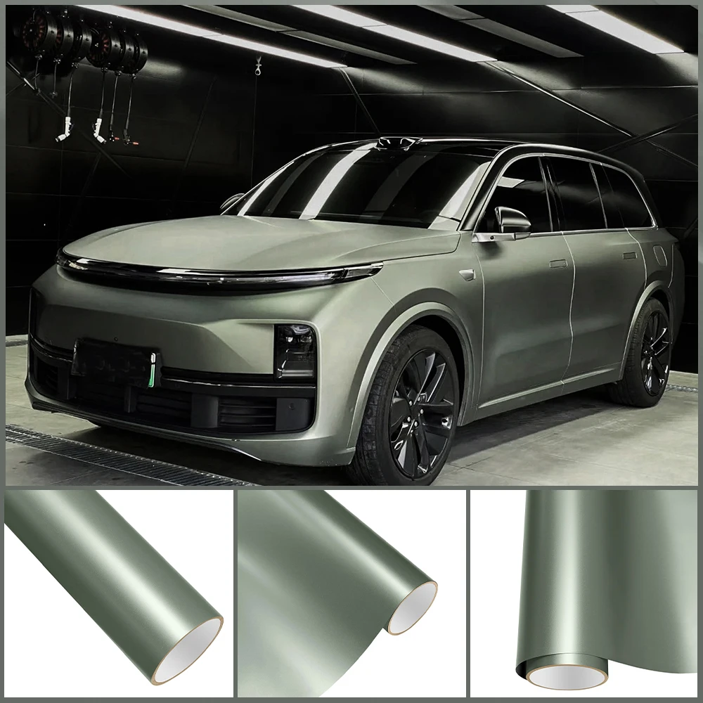 

Super Matte Green Grey PET Wrap Vinyl Film Car Whole Body DIY Color PVC Decal Protective Cover Sticker Auto Tuning Accessories