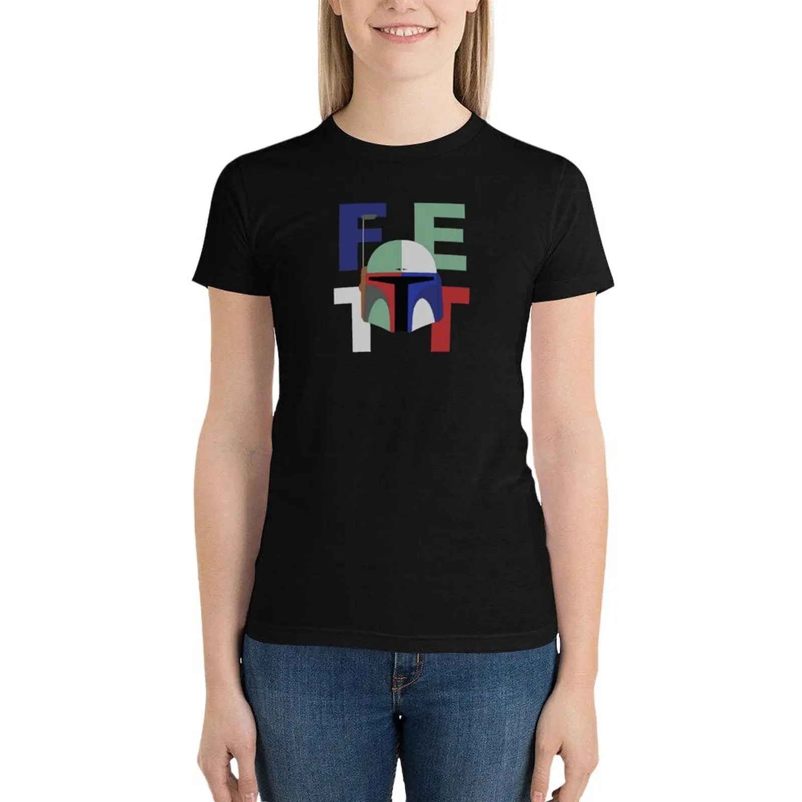 

FETT T-Shirt Short sleeve tee Blouse graphics tops for Women