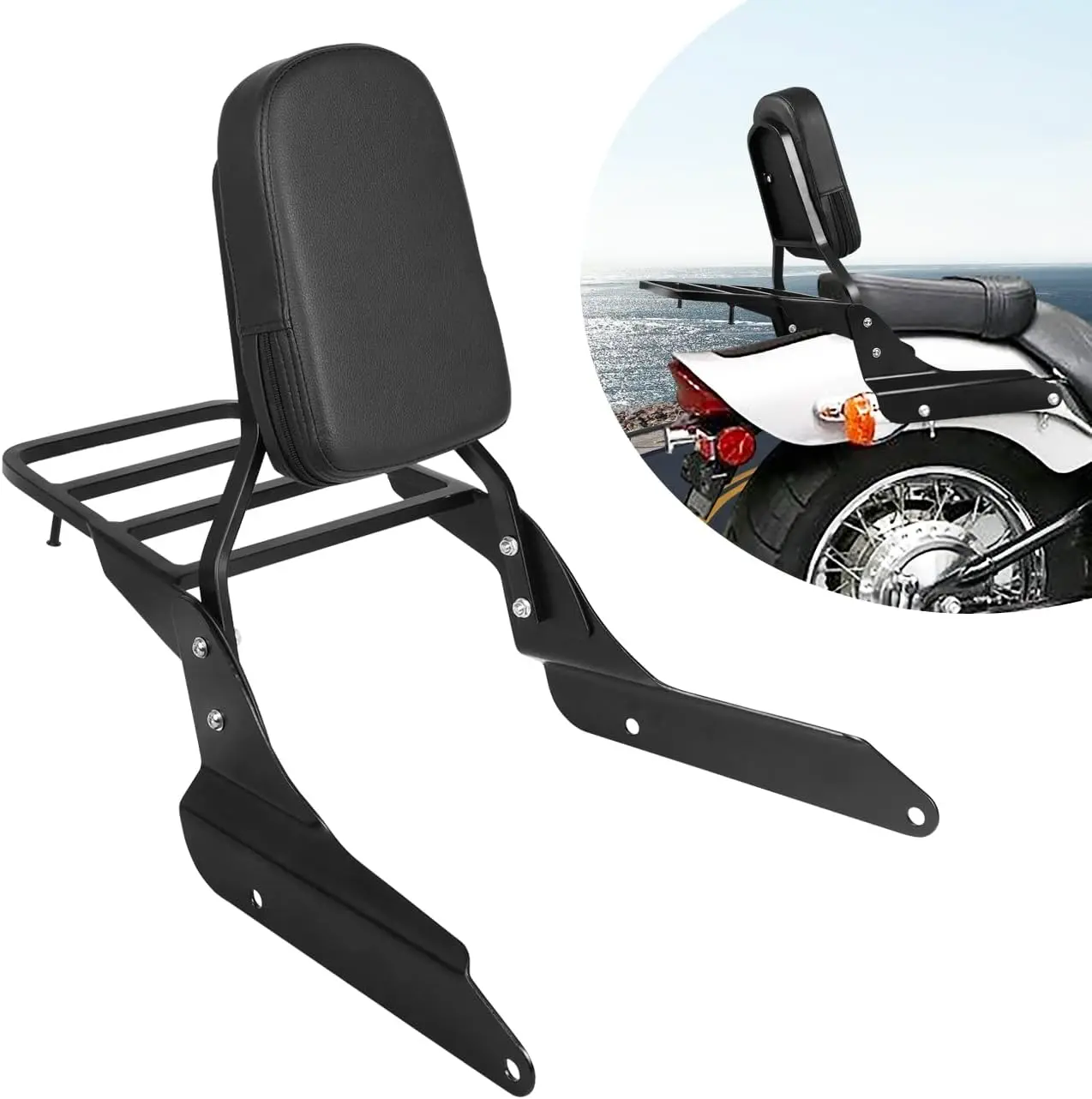 

Съемная спинка пассажира для мотоцикла, багажник для спинки, совместимый с Honda Shadow VLX600 VT600