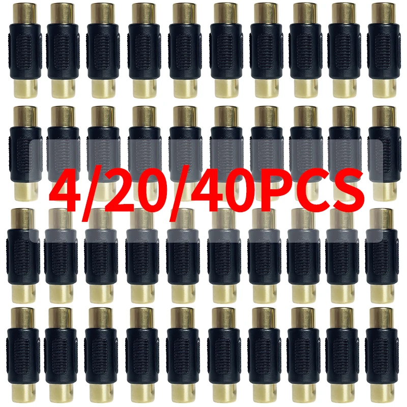 4/20/40PCS RCA Female to Female Coupler Adapter - Gold Plated, Signal Lossless Audio/Video Connector Extender