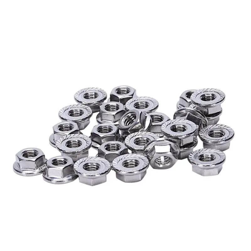 [Superx&KND]125 Pcs 304 Stainless Steel Serrated Flange Metric Hex Lock Nuts M6