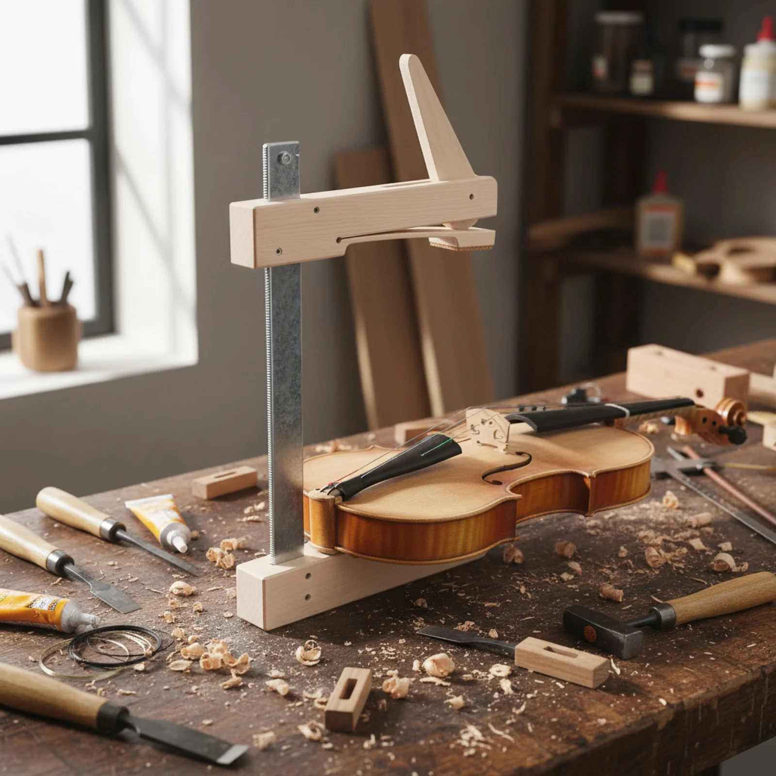 Hand-made Maple Violin Edge Clamp F Shaped Cello Making Tool for Guitar Cello Bridge Repair Tool Stringed Instrument Accessories