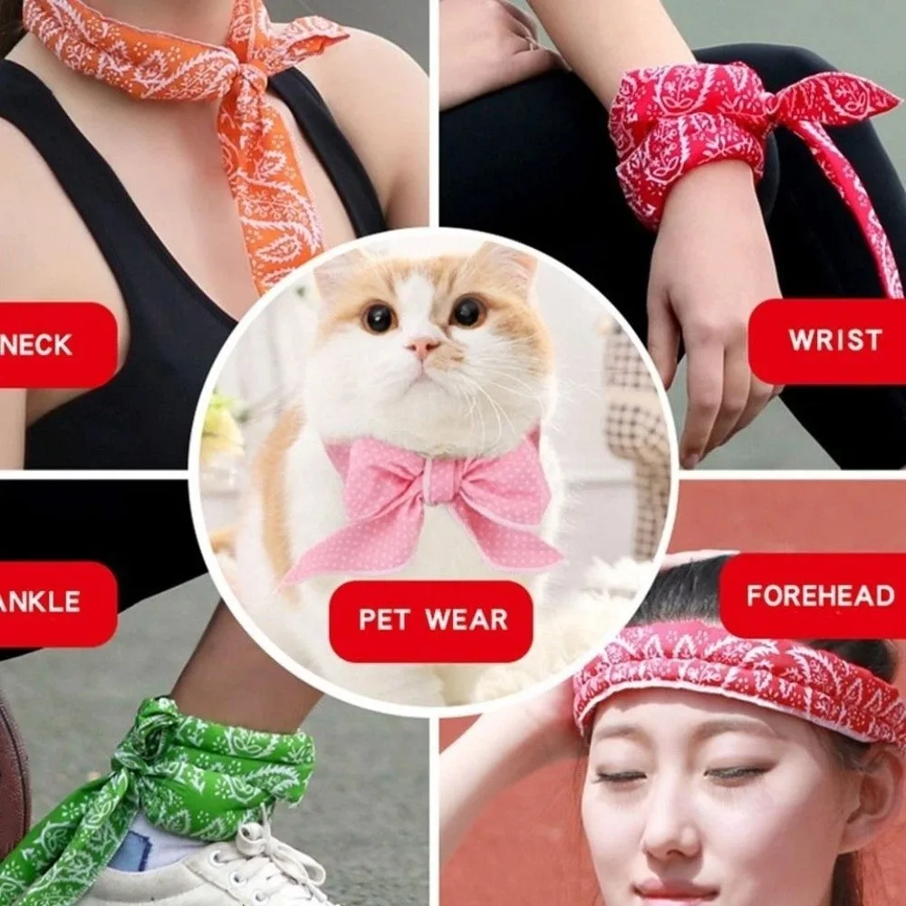 Sun UV Protection Skincare Ice Multifunction Towels Cooling Wrap Tie Summer Cooling scarf Bandana Wristband Body Cooler Scarf