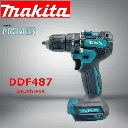 Makita-Taladro Inalámbrico con Motor sin escobillas, destornillador eléctrico compacto con batería de litio grande, herramienta eléctrica, 18V, LXT, DDF487, ddf487