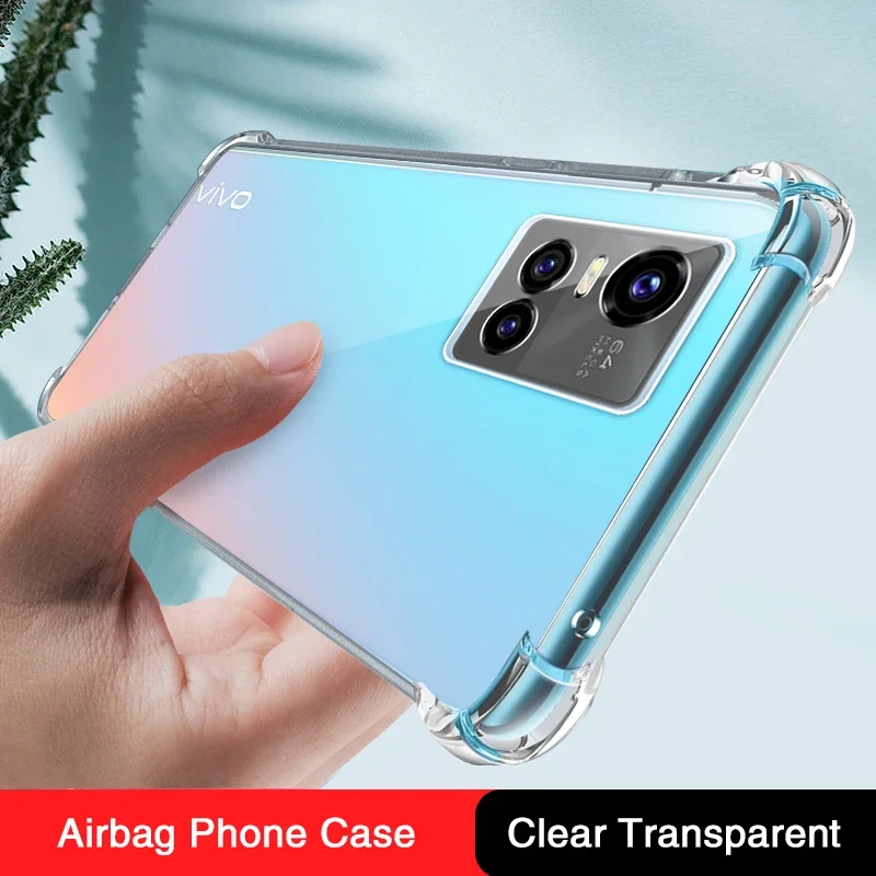 

Funda Luxury Airbag Phone Case for VIVO S10 Pro S10E S10Pro 5G Transparent Shockproof Soft Silicone Camera Protection Back Cover