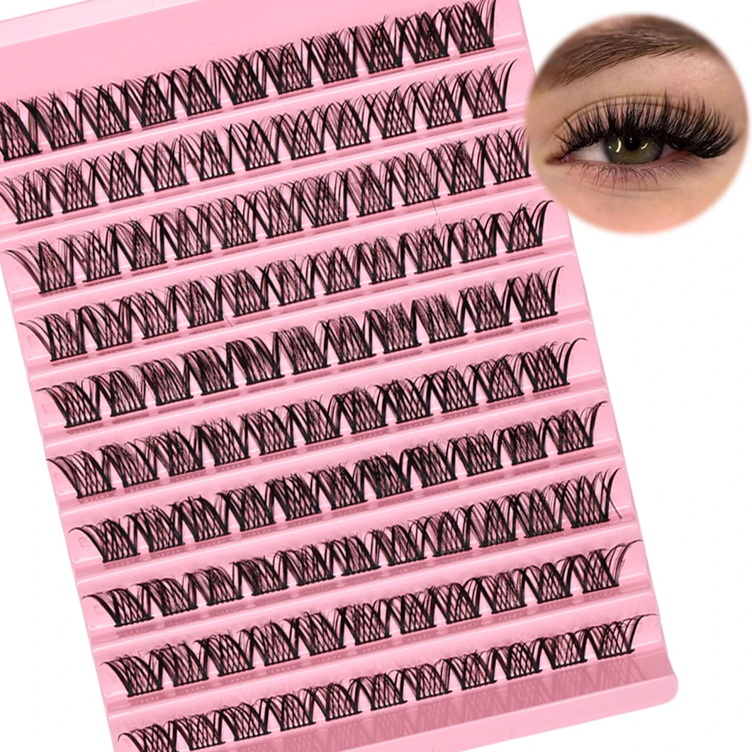 Wimperncluster, 110 Stück, Cluster-Wimpern, einzelne Wimpernverlängerungen, natürlicher Look, Wimpern, D-Locken, flauschige Cluster-Wimpern, DIY-Wimpern