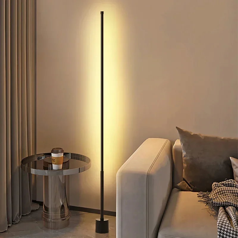 Modern LED Floor Lamps Acrylic Standing Wall Corner Ambient Lighting Fixture for Living Room Study Bedroom Vertical Illumination