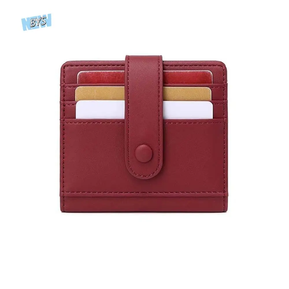 

Versatile Portable RFID Protection Wallet PVC Multiple Card Short Folding Purse Snap Button Korean Style PU Card Bag Women