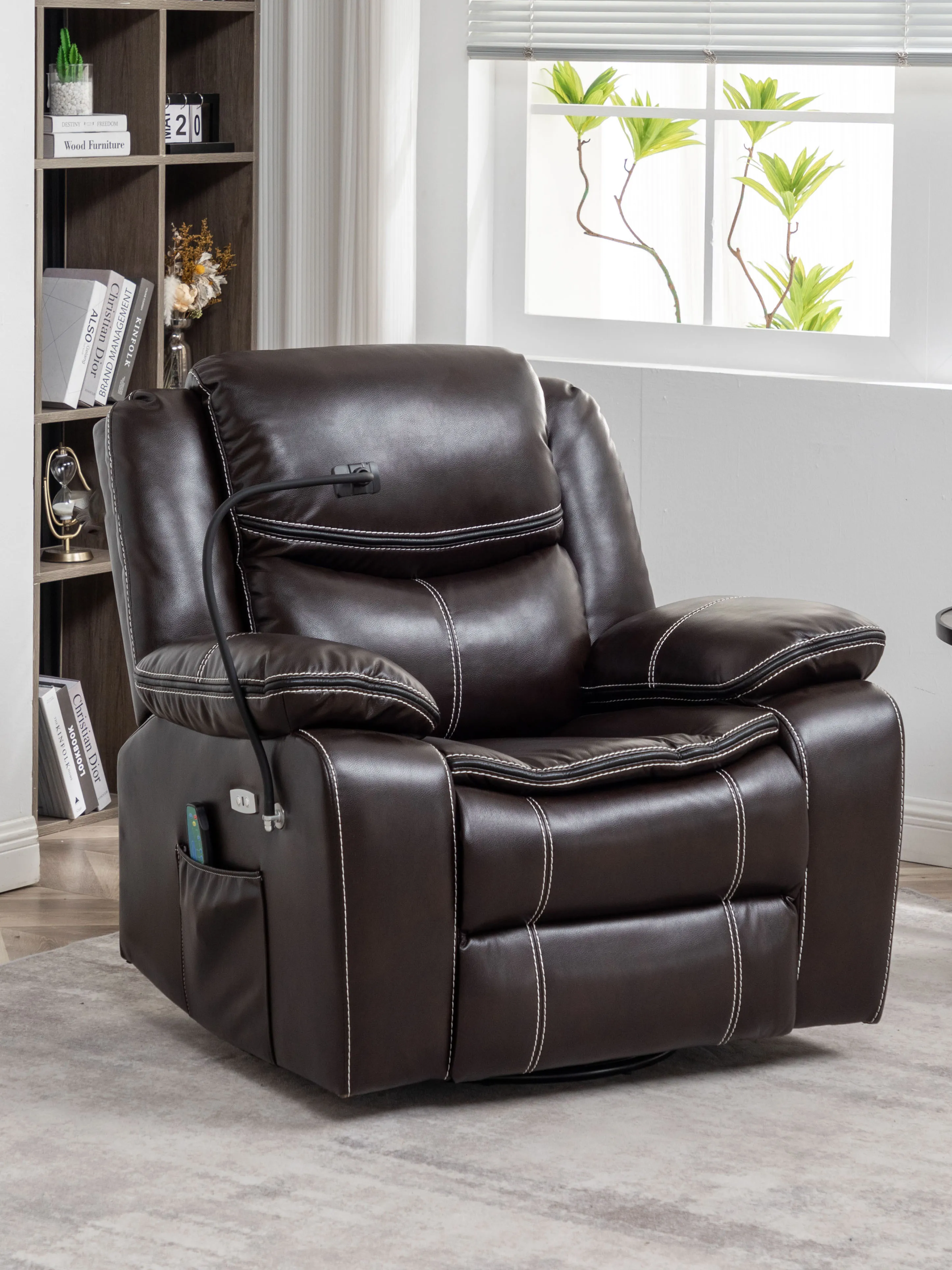 Space sofa compartment single person lazy multifunctional living room reclining rocking chair electric leather massage