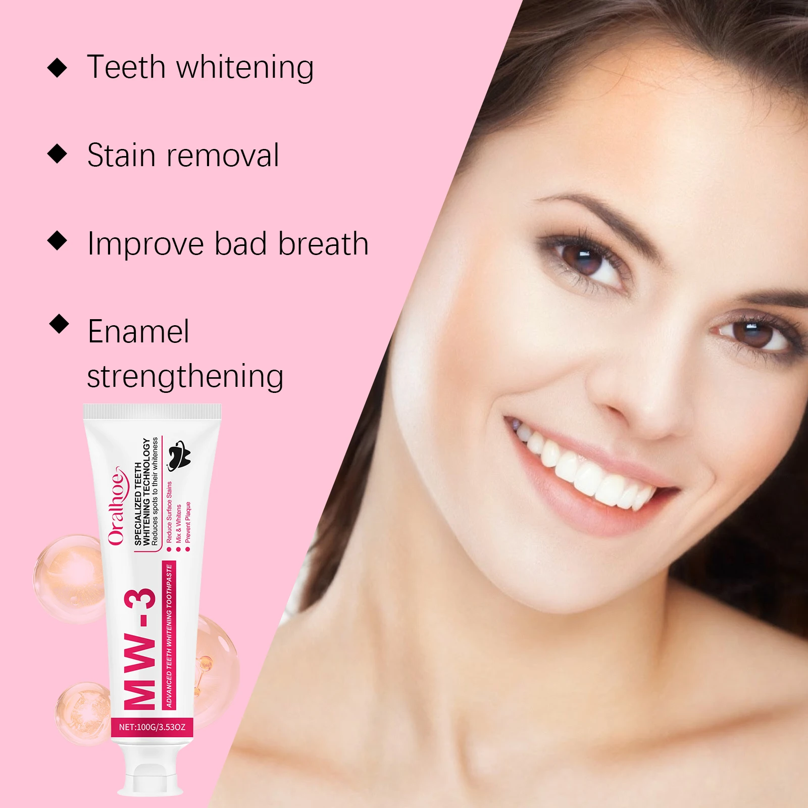 Zahnpasta zur Aufhellung von Fleckenentfernung, Entfernung von Flecken, Zahnstein, Mundgeruch, Aufhellung der Zähne, frischer Atem, stärkende Zahnschmelz