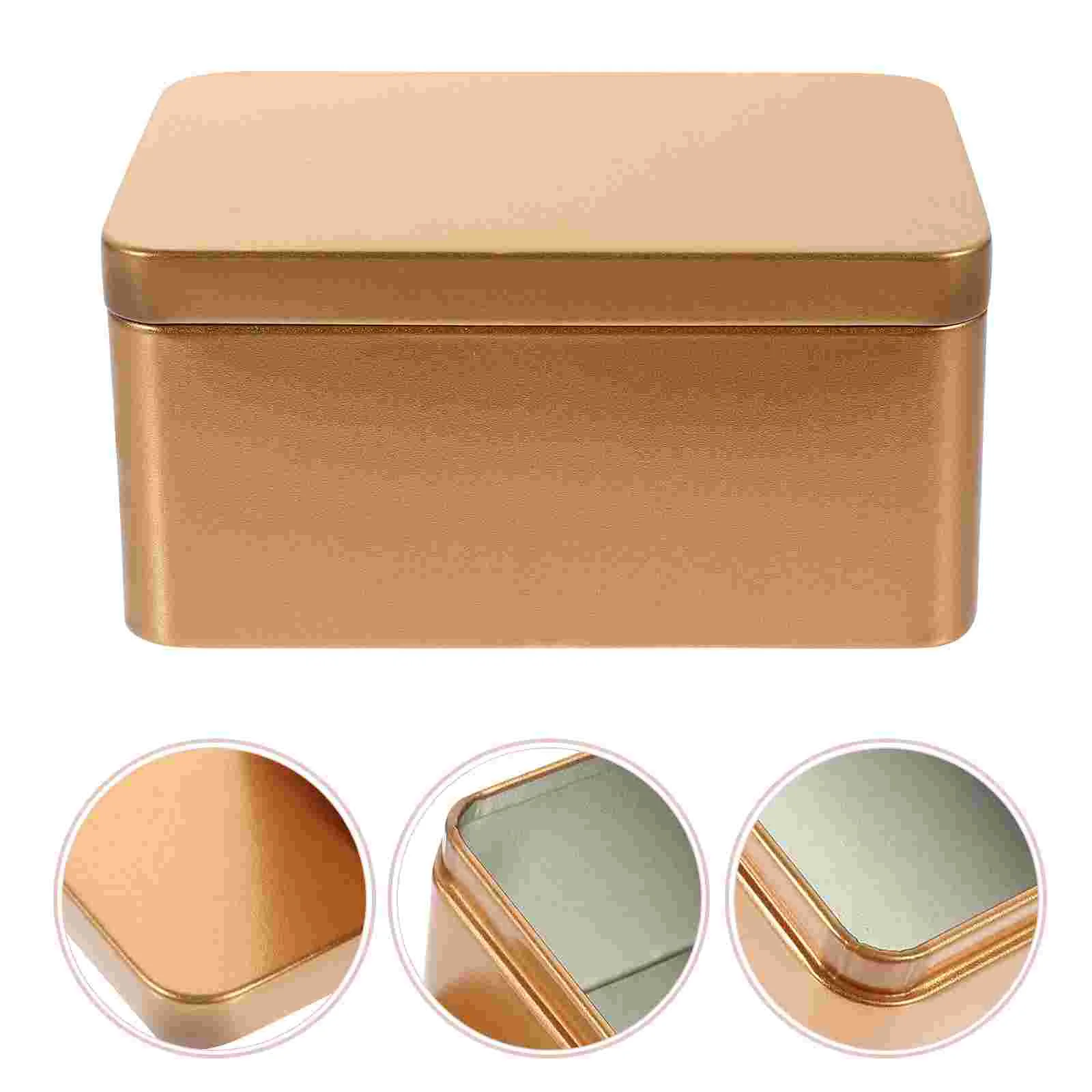 Tea Storage Iron Box Tinplate Candies Lid Biscuit Gift Boxes with Lids Leaf Container Home Organizer Metal