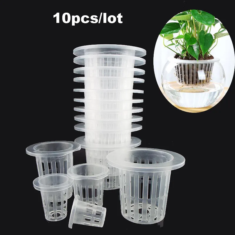 10pcs Hydroponic colonization Mesh Pot Net Cup Basket Hydroponic Aeroponic Planting Grow Clone Nursery Plant Soilless D4