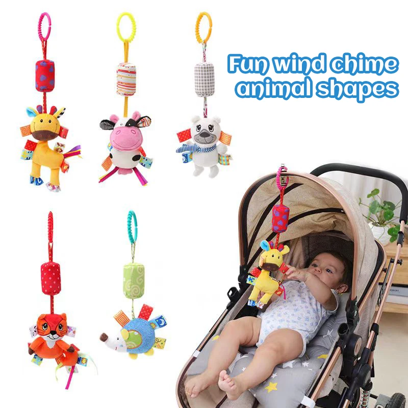 Good Quality Newborn Baby Stroller Pendant Wind Chime Baby Hanging Rattle Toys Cartoon Animal Parent-child Interactive Baby Toys