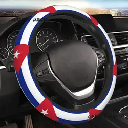 Cuban Flag Universal Steering Wheel Covers Cute Car Accessories for Women Girls Car Truck