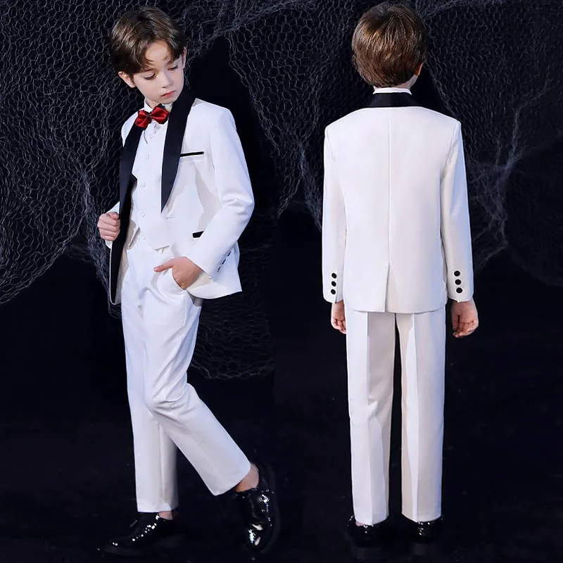 

Teen Boy Formal Suit British Handsome Summer Host Dress Set for Children Piano Walk Show Performance Costumes Kids Wedding Gowns