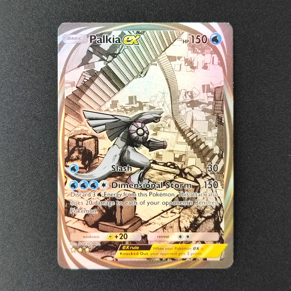 Self Made Pocket Space-Time Smackdown Card Palkia Dialga Lickilicky Pachirisu Gallade Infernape ex Collection Flash Card Toy