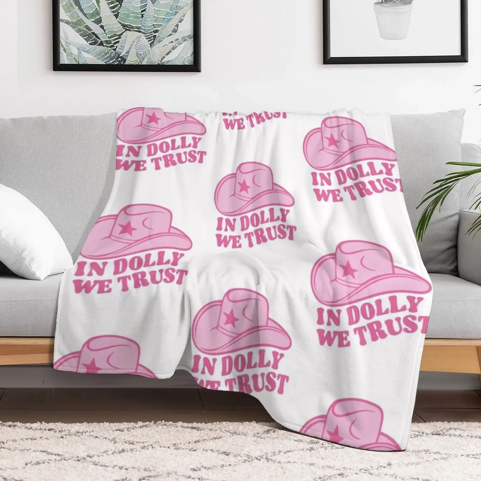Dolly Parton Shirt In Dolly We Trust Throw Blanket Stylish Decor Blanket Gift for Friends Roommate