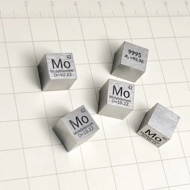 1pc 99.93% Pure Molybdenum Block Metal Mo Periodic Table Cube High Purity Molybdenum Cube Hobby Display Collection 10*10*10mm