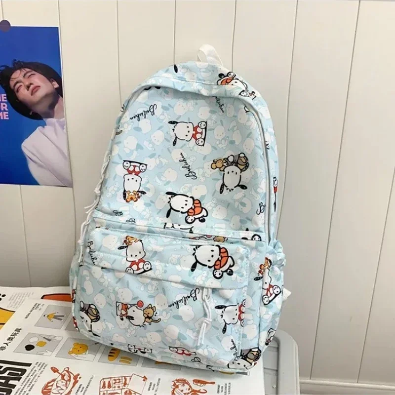 New Kawaii Sanrio Pochacco Backpack Cute Girl Heart Pochacco Schoolbag Female Junior High School Students High-value Backpack