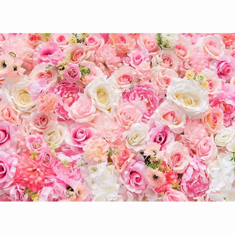 Valentine Day Photography Backgrounds Wedding Photo Rose Flower Wall Love Backdrop Photo Studio QR-01