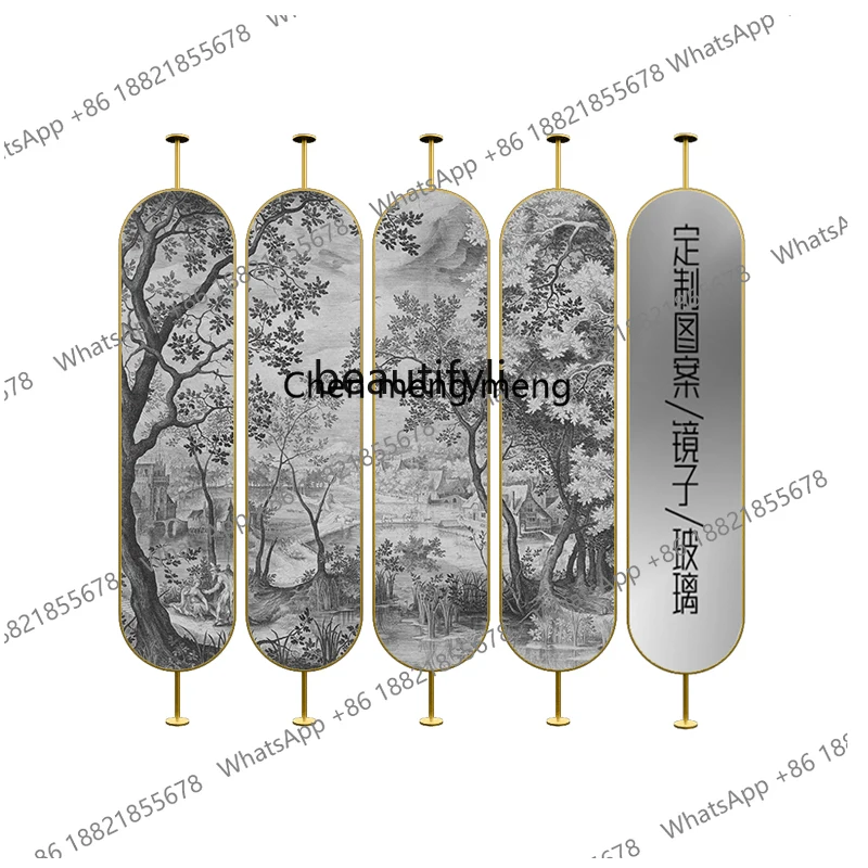 Subareas Screens Household Living Room Entrance Covering Hotel Rotating Mirror Decoration Accordion Partition