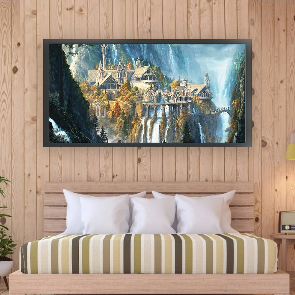 

Full Embroidery cotton Thread 14CT Printed Wonderland Cross Stitch 80x40cm